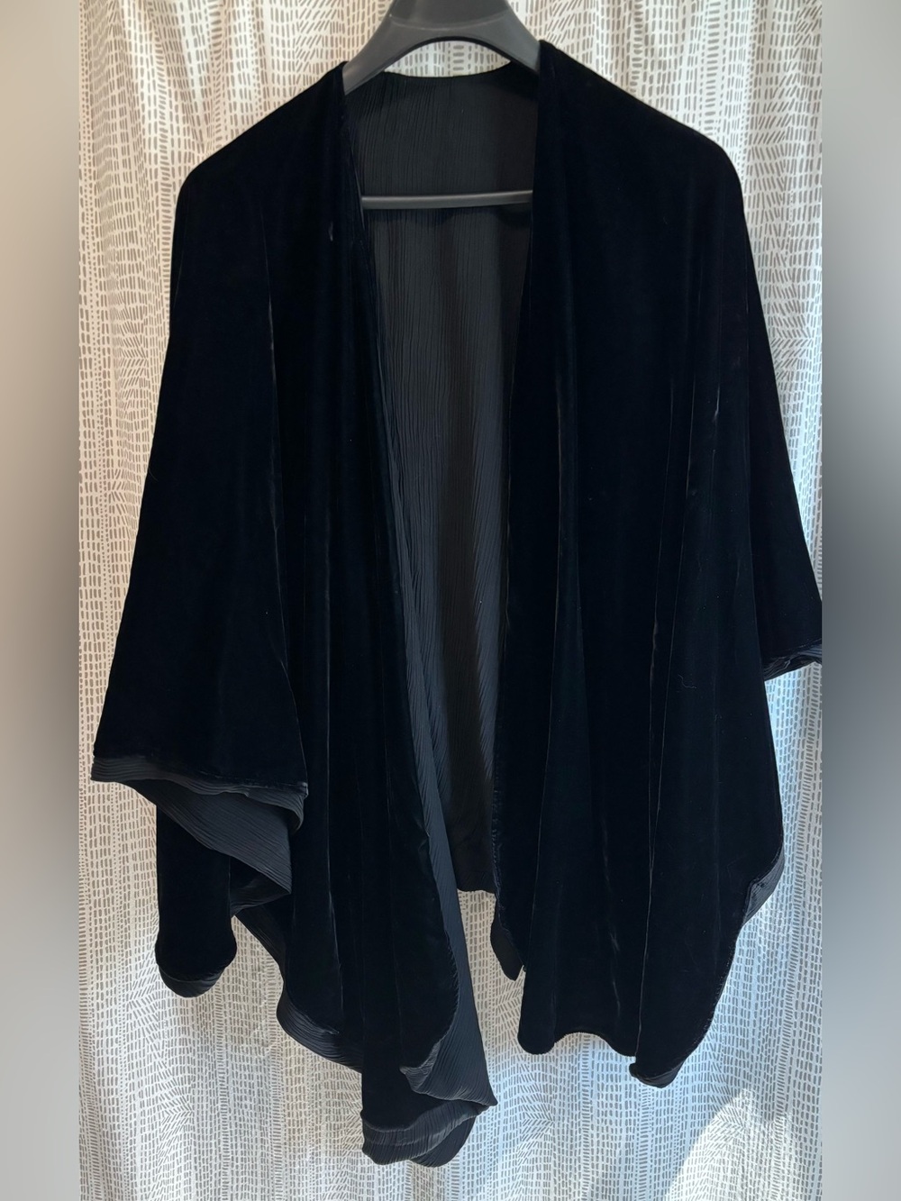 Black velvet shawl wrap